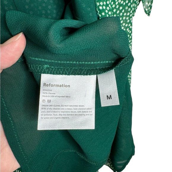 Reformation | Sammy Wrap Dress in Chive Green Floral Medium - Picture 3 of 9